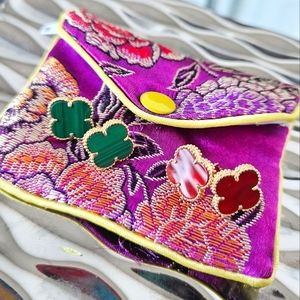 Lucky Clover Earrings (2 Sets) 18KT SOLID GOLD (Van Cleef & Arples Style)